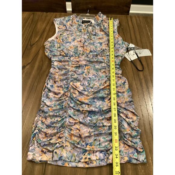 Laundry by Shelli Segal Rushed Bodycon Sleeveless Mini Dress Floral 14 NWT - Picture 8 of 10